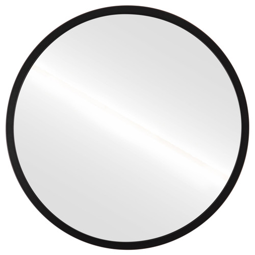 London Framed Circle Mirror - Matte Black - 25 1/8" x  25 1/8" Outside Dimension
