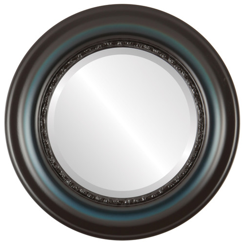 Beveled Mirror - Chicago Round Frame - Royal Blue