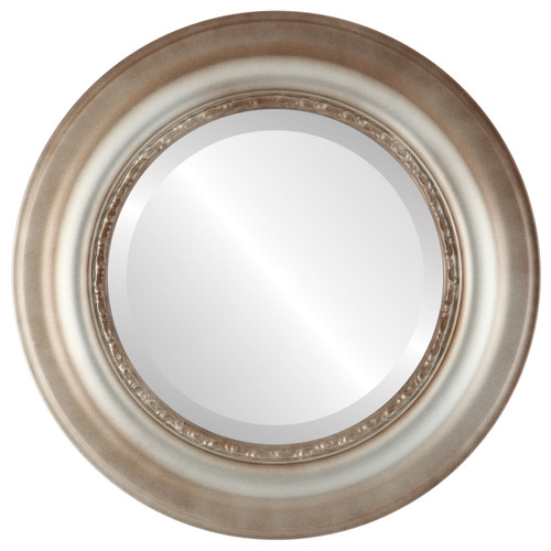 Beveled Mirror - Chicago Round Frame - Silver Shade