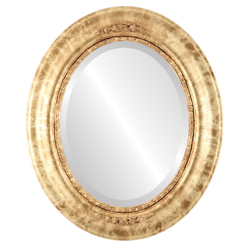 Beveled Mirror - Boston Oval Frame - Champagne Gold