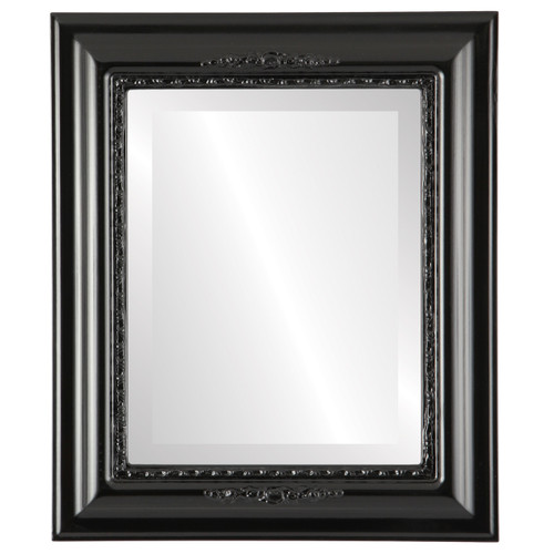 Beveled Mirror - Boston Rectangle Frame - Gloss Black