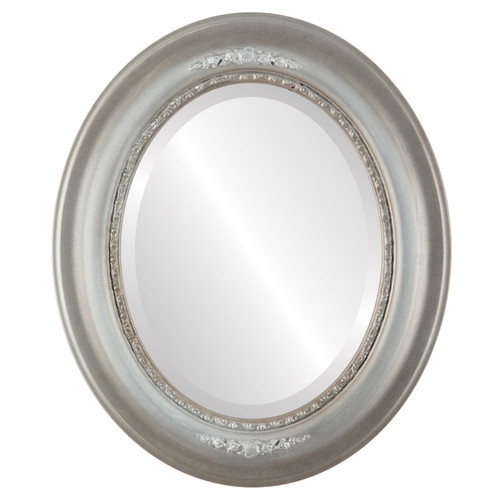 Beveled Mirror - Boston Oval Frame - Silver Shade