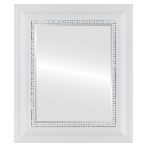Beveled Mirror - Heritage Framed Rectangle Mirror - Linen White