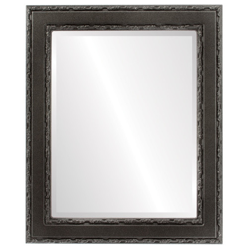 Beveled Mirror - Monticello Rectangle Frame - Black Silver