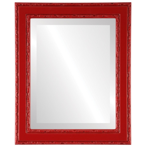Beveled Mirror - Monticello Rectangle Frame - Holiday Red