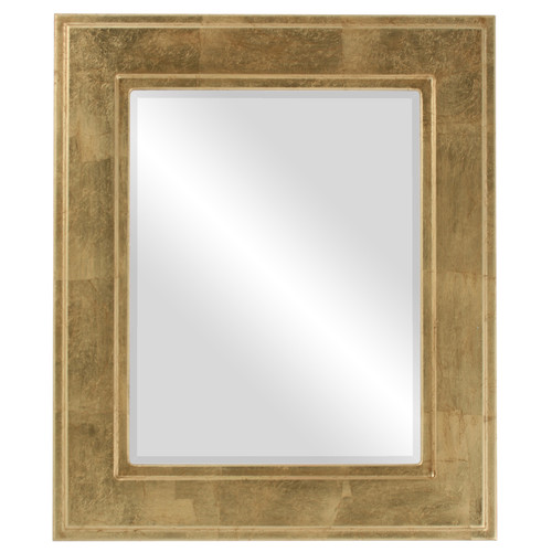 Beveled Mirror - Montreal Rectangle Frame - Gold Leaf