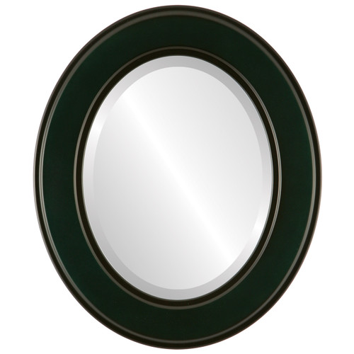 Beveled Mirror - Montreal Oval Frame - Hunter Green