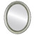 Flat Mirror - Kensington Oval Frame - Silver Leaf with Black Antique