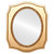 Flat Mirror - San Francisco Oval Frame - Gold Paint