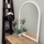 Milano Vanity Framed Mirror - Crescent Cathedral - Linen White - Lifestyle