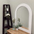 Genova Vanity Framed Mirror - Crescent Cathedral - Linen White - Lifestyle