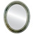 Flat Mirror - Wright Oval Frame - Silver Leaf with Black Antique