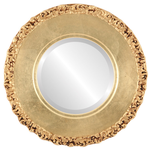 Beveled Mirror - Williamsburg Round Frame - Gold Leaf