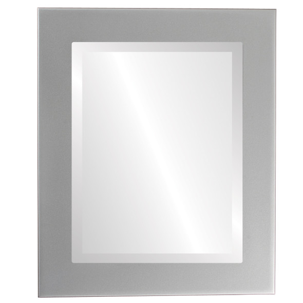 Beveled Mirror - Cafe Rectangle Frame - Bright Silver