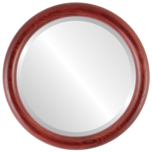 Beveled Mirror - Sydney Round Frame - Rosewood