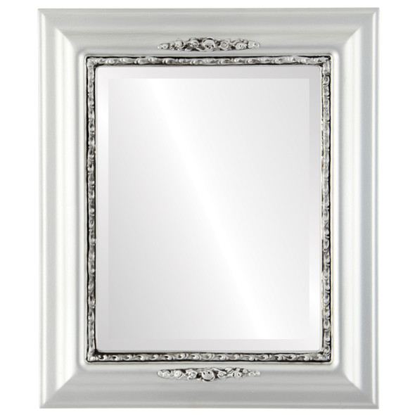 Beveled Mirror - Boston Rectangle Frame - Silver Spray