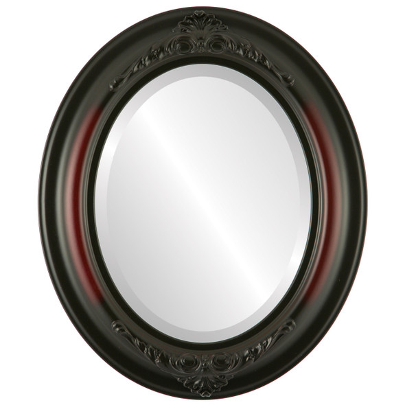 Beveled Mirror - Winchester Oval Frame - Rosewood