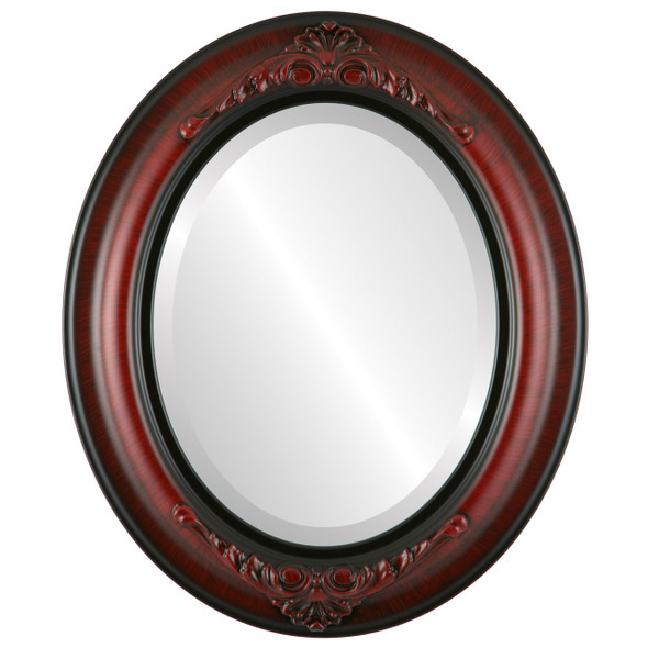 Beveled Mirror - Winchester Oval Frame - Vintage Cherry