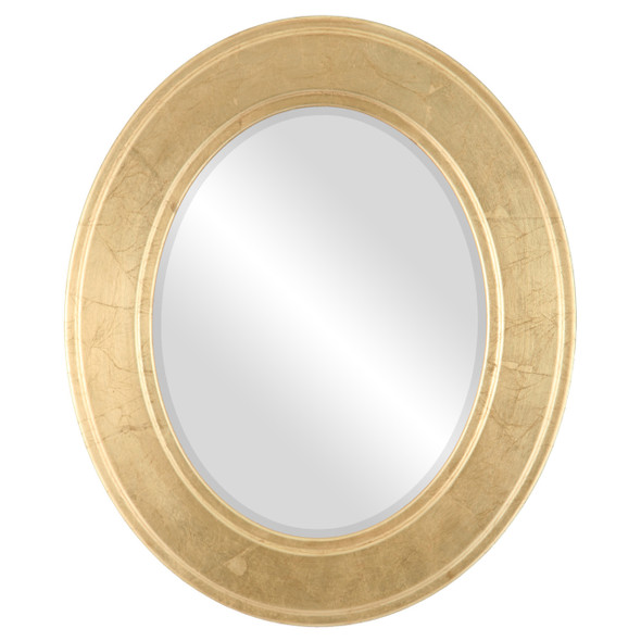 Beveled Mirror - Montreal Oval Frame - Gold Leaf
