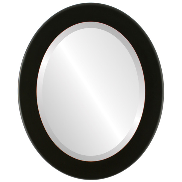 Beveled Mirror - Avenue Oval Frame - Rubbed Black