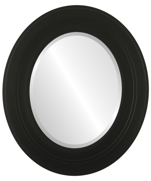 Ovalandroundmirrors Com Oval Beveled Mirror In A Avenue Style Rubbed Black Frame With 24x28 Outside Dimensions Furniture Home Urbytus Com