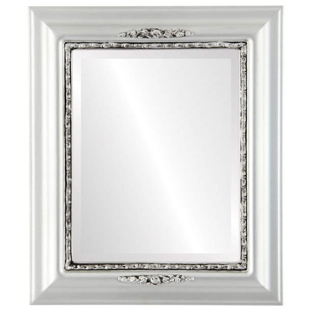 Beveled Mirror - Boston Rectangle Frame - Silver Spray