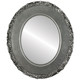 Flat Mirror - Williamsburg Oval Frame - Silver Leaf with Black Antique