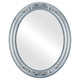 Flat Mirror - Florence Oval Frame - Silver Leaf with Black Antique