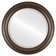 Beveled Mirror - Philadelphia Round Frame - Rubbed Bronze