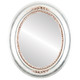 Flat Mirror - Boston Oval Frame - Silver Leaf with Brown Antique