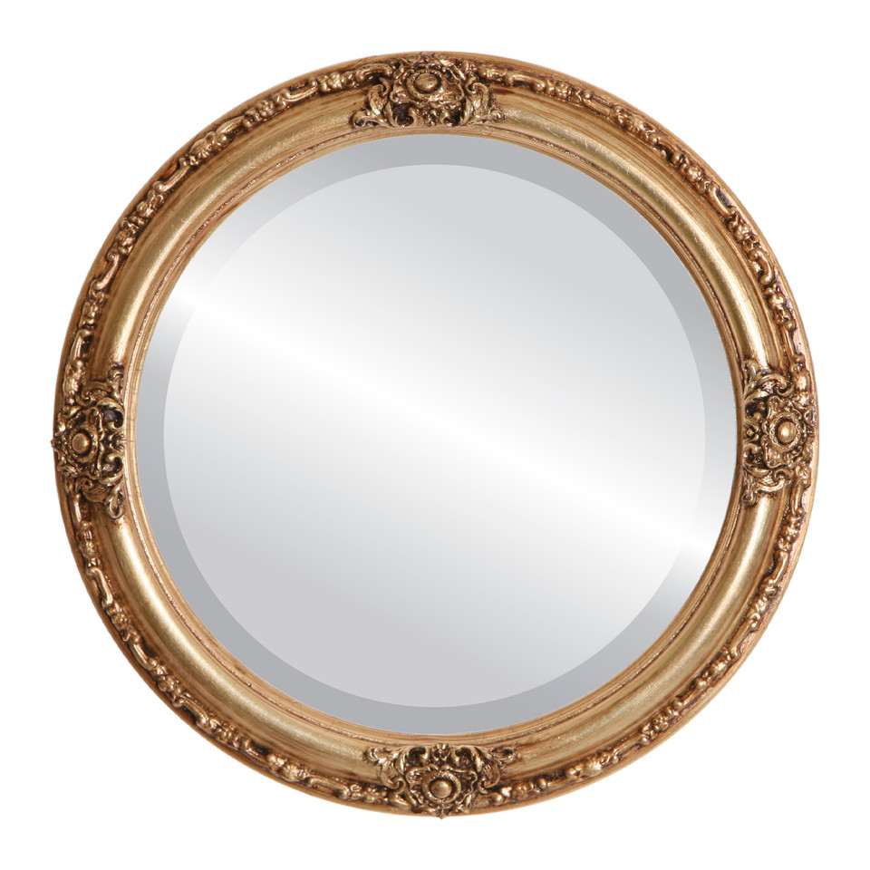 Antique Gold Round Mirrors from $136 | Free Shipping