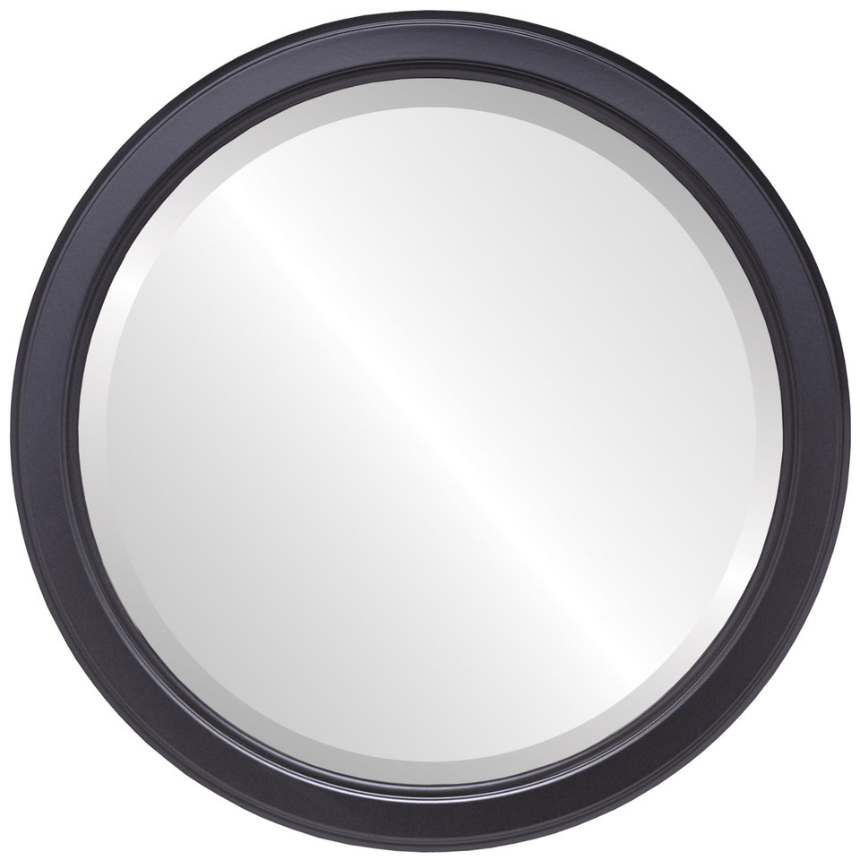 Manhattan Round Framed Mirror Matte BlackOVALCREST