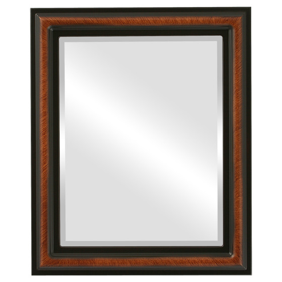 Rectangle Framed Mirror #810 Toronto Vintage Walnut Finish - 1 - Wood - Brown / Walnut - Victorian Frame Company