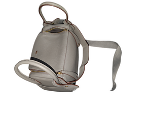 Front view of the Grey Leather Shoulder Bag showcasing its sleek design and high-quality leather. Front view of the Grey Leather Shoulder Bag showcasing its sleek design and high-quality leather.