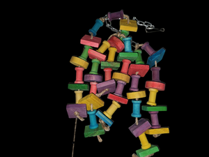 Colorful Wooden Bird Toy with Spools and Blocks Colorful Wooden Bird Toy with Spools and Blocks