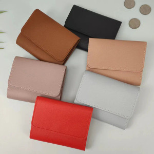 2023 Women Short Wallet Multi-card Bag Mini Pouch Fashion Simple Three Fold Short Clip Female Wallet Portable Lady Coin Purses