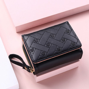 Women's Wallet Tri Fold Card Bag PU Multi Objects Pocket Short Fashion Embroidered Love Pattern Korean Minimalist New 2024 Women's Wallet Tri Fold Card Bag PU Multi Objects Pocket Short Fashion Embroidered Love Pattern Korean Minimalist New 2024