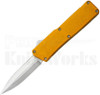 Lightning Yellow D/A OTF Automatic Satin Double Edge Knife