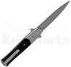 Milano 9" Stiletto Black Wood Automatic Knife Bead Blast Blade