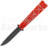 Striker Balisong Butterfly Knife Red Dragon l Black Blade l For Sale