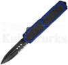 Titan Blue D/A OTF Automatic Knife l Black Dagger Serrated l For Sale