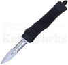 Delta Force Mini Automatic Knife Black Satin Dagger Serrated l For Sale