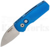 Pro-Tech Runt 5 Stonewash Wharncliffe Automatic Knife Blue l For Sale