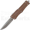 Delta Force Mini Automatic Knife Wood l Satin Drop Point l For Sale