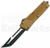 Delta Force OTF Automatic Knife Brown l 3.75" Two-Tone Tanto l For Sale