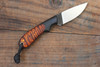 T.M. Hunt Hedgehog Fixed Blade Knife Curly Maple/Black Micarta l Back