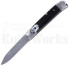 Milano 8" Lever Lock Automatic Knife Black Swirl l For Sale