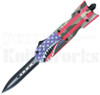 Delta Force Da-Bomb OTF Dagger Automatic Knife US Flag l For Sale