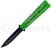 Striker Balisong Butterfly Knife Green Dragon l Black Blade l For Sale
