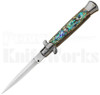 Frank B. 9" Abalone Stiletto Dagger Automatic Knife l For Sale